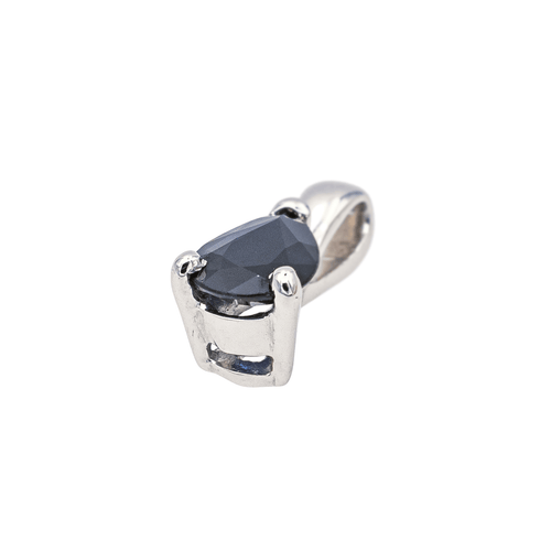Pendentif Pendentif en or blanc 18 carats serti d’un saphir poire 58 Facettes 578594CD
