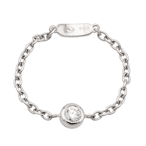 Bague 54 Bague chaînette en or blanc 18 carats avec diamant 58 Facettes 578663RV