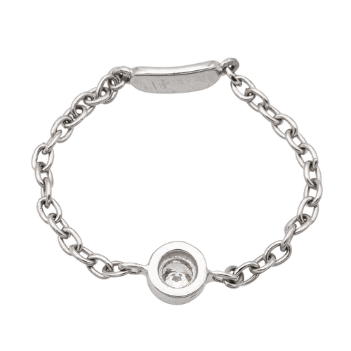 Bague 54 Bague chaînette en or blanc 18 carats avec diamant 58 Facettes 578663RV