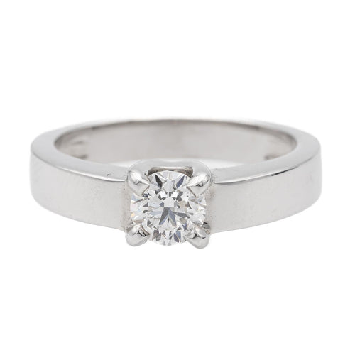 Bague 53 Bague solitaire en or blanc 18 carats avec diamant 0,50 ct 58 Facettes 578709RV