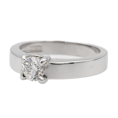 Bague 53 Bague solitaire en or blanc 18 carats avec diamant 0,50 ct 58 Facettes 578709RV