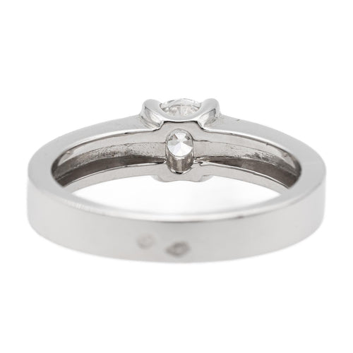 Bague 53 Bague solitaire en or blanc 18 carats avec diamant 0,50 ct 58 Facettes 578709RV