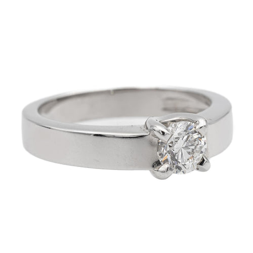 Bague 53 Bague solitaire en or blanc 18 carats avec diamant 0,50 ct 58 Facettes 578709RV