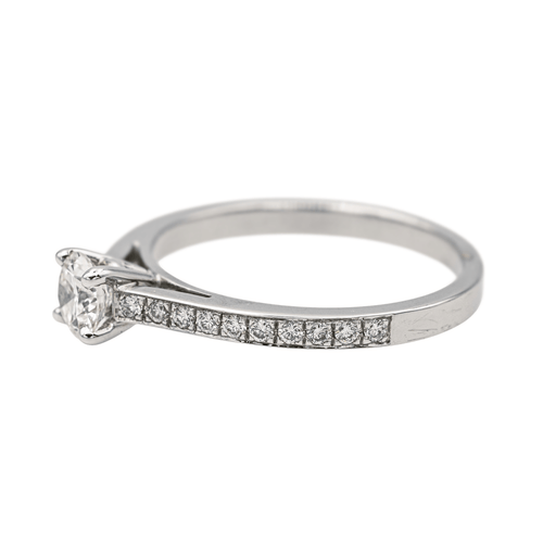Bague 53 Bague solitaire en or blanc 18 carats et diamants 58 Facettes 578713RV
