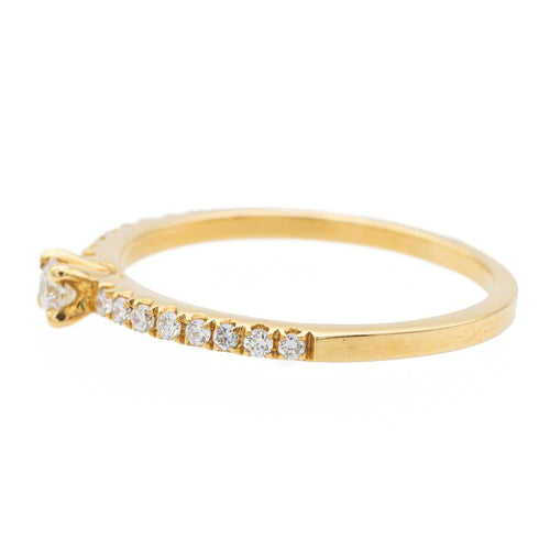 Bague 53 Bague solitaire en or jaune avec diamants 0,26 ct 58 Facettes 578723RV