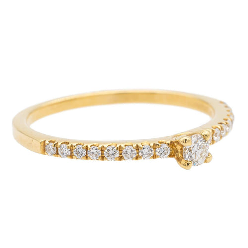 Bague 53 Bague solitaire en or jaune avec diamants 0,26 ct 58 Facettes 578723RV