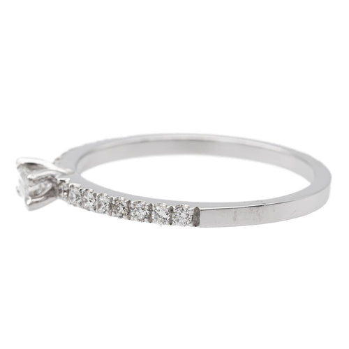 Bague 53 Bague solitaire en or blanc 18 carats et diamants 58 Facettes 578731RV