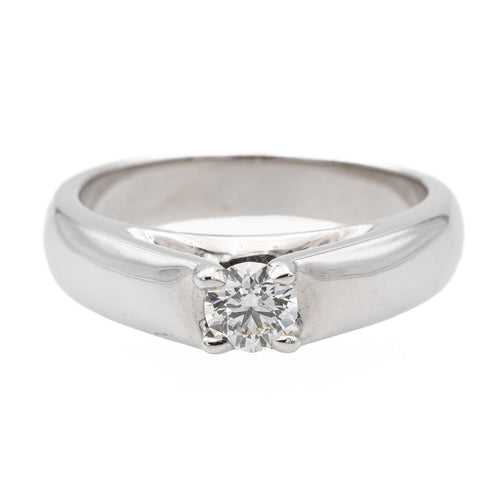 Bague 54 Bague solitaire en or blanc 18 carats avec diamant 0,30 ct 58 Facettes 578737RV