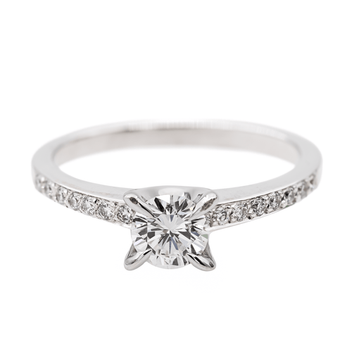 Bague 52 Bague solitaire en or blanc 18 carats et diamants 58 Facettes 578746RV