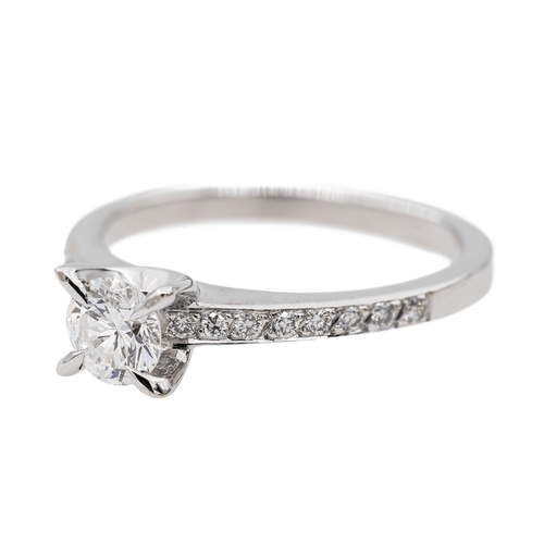 Bague 52 Bague solitaire en or blanc 18 carats et diamants 58 Facettes 578746RV