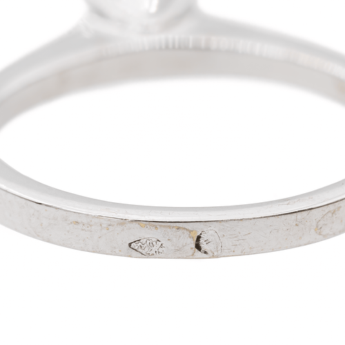 Bague 52 Bague solitaire en or blanc 18 carats et diamants 58 Facettes 578746RV