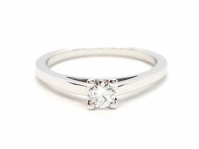Bague 53 Bague solitaire en or blanc 18 carats avec diamant 0,20 ct 58 Facettes 578751RV