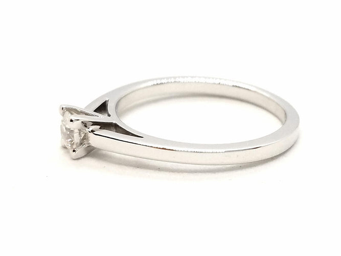 Bague 53 Bague solitaire en or blanc 18 carats avec diamant 0,20 ct 58 Facettes 578751RV
