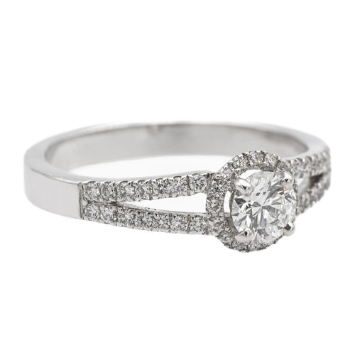 Bague 54 Bague solitaire en or blanc 18 carats avec diamants 0,68 ct 58 Facettes 578756RV