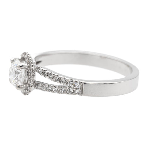 Bague 53 Bague solitaire en or blanc 18 carats et diamants 58 Facettes 578757RV