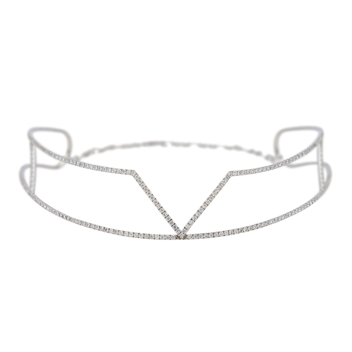 Collier Collier graphique ras-de-cou en or blanc 18 carats et diamants 58 Facettes 578797RV