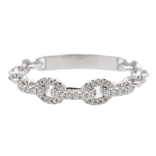 Bague 54 Bague en or blanc 18 carats pavée de diamants taille brillant 58 Facettes 578805RV