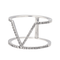 Bague 53 Bague graphique en or blanc 18 carats et diamants 58 Facettes 578818RV