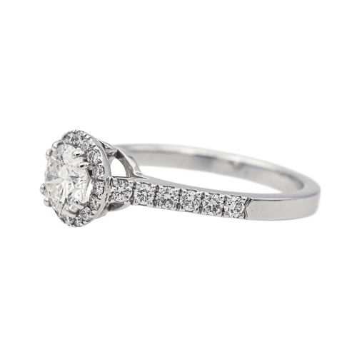 Bague 54 Bague solitaire en or blanc avec diamants 1,11 ct 58 Facettes 578821RV
