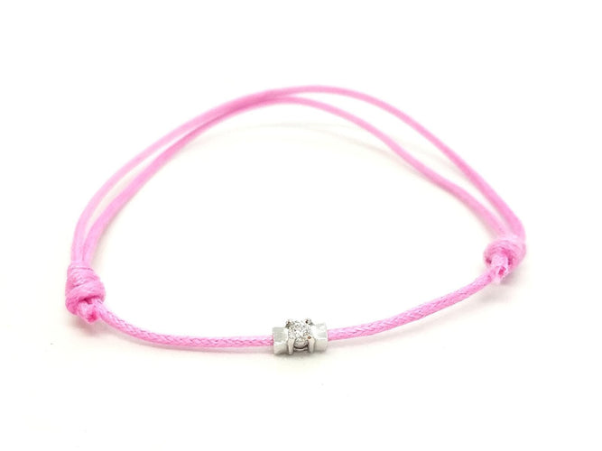 Bracelet Bracelet cordon en or blanc 18 carats et diamant 58 Facettes 578839RV