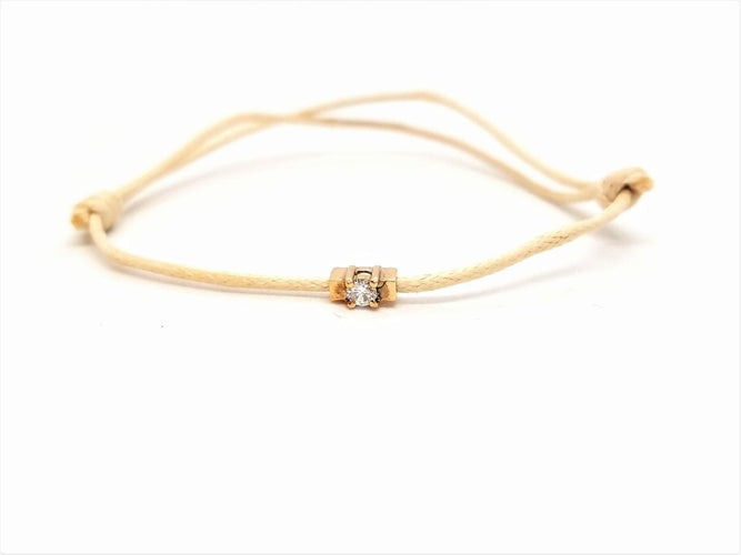 Bracelet Bracelet cordon en or rose 18 carats avec diamant 58 Facettes 578884RV