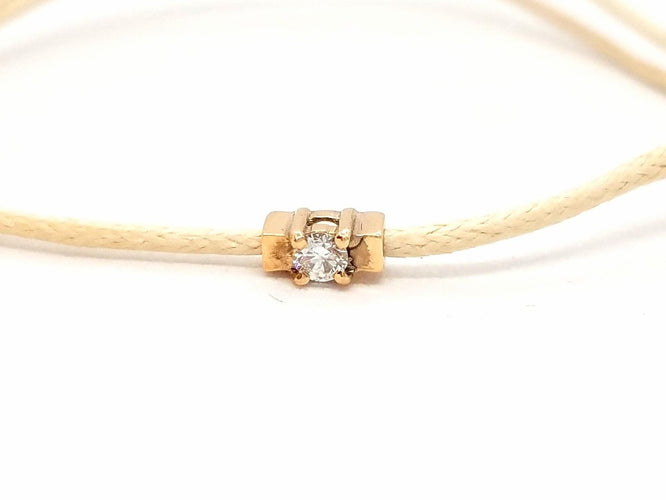 Bracelet Bracelet cordon en or rose 18 carats avec diamant 58 Facettes 578884RV