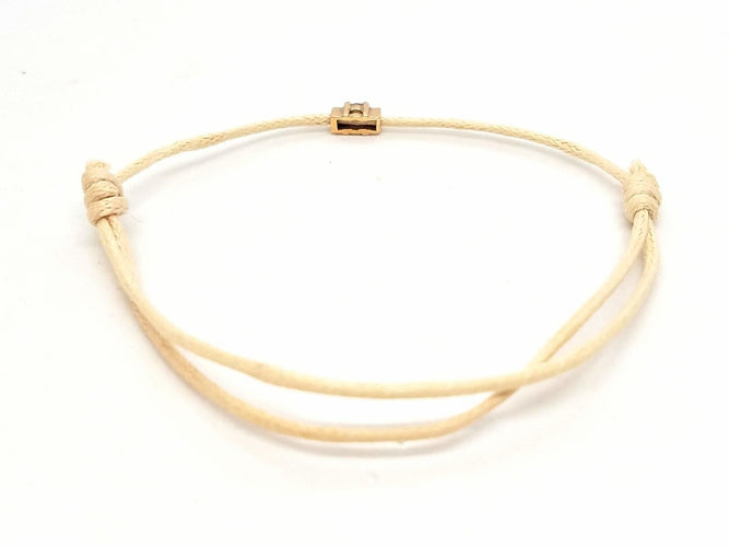 Bracelet Bracelet cordon en or rose 18 carats avec diamant 58 Facettes 578884RV