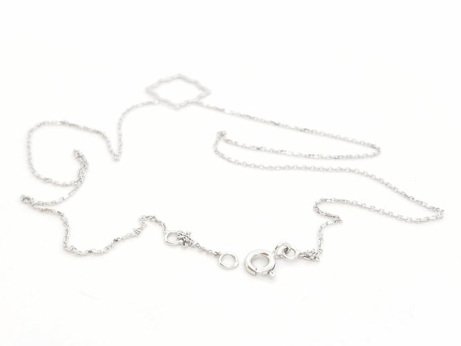 Collier Collier Transparence - Motif graphique en or blanc 18 carats 58 Facettes 578905RV