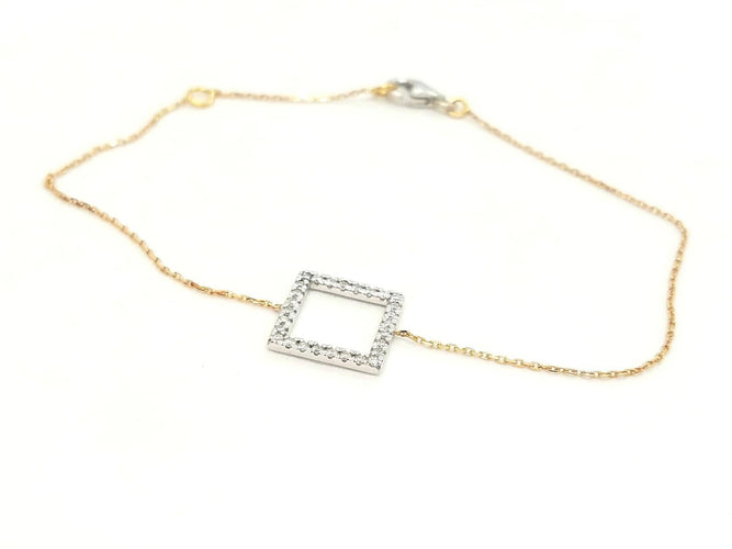 Bracelet Bracelet graphique en or blanc et or rose 18 carats serti de diamants 58 Facettes 579170RV