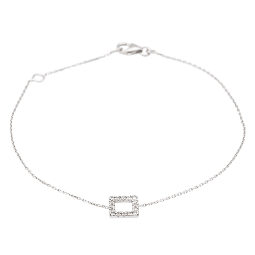 Bracelet Bracelet graphique en or blanc 18 carats et diamants 58 Facettes 579173RV