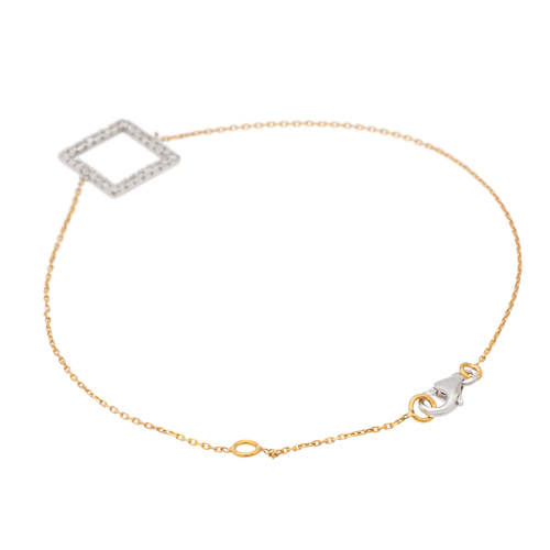 Bracelet Bracelet graphique en or blanc et rose 18 carats avec diamants 58 Facettes 579176RV