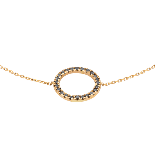 Bracelet Bracelet graphique en or rose 18 carats et diamants noirs 58 Facettes 579185RV