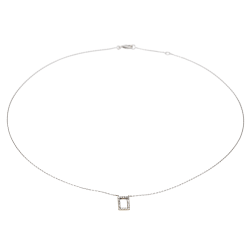 Collier Collier graphique en or blanc et rose 18 carats avec diamants 58 Facettes 579200RV