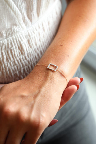 Bracelet Bracelet graphique en or rose et or blanc 18 carats serti de diamants 58 Facettes 579213RV