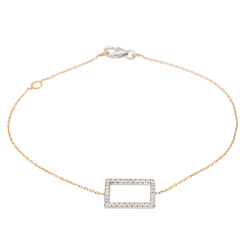 Bracelet Bracelet graphique en or rose et or blanc 18 carats et diamants 58 Facettes 579215RV