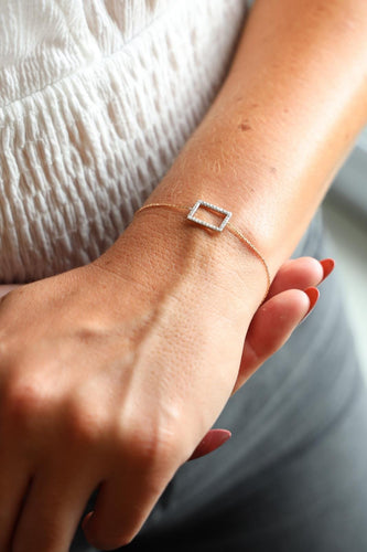 Bracelet Bracelet graphique en or rose et or blanc 18 carats et diamants 58 Facettes 579215RV
