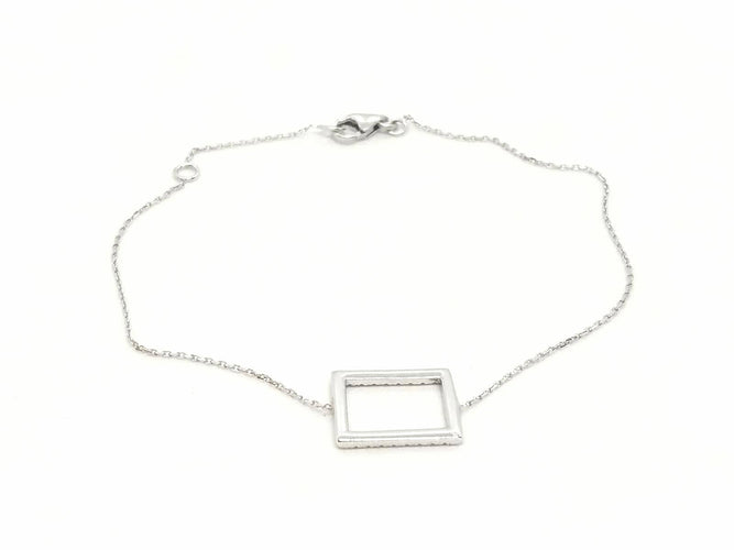 Bracelet Bracelet graphique en or blanc 18 carats et diamants 58 Facettes 579217RV