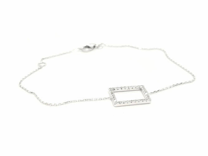 Bracelet Bracelet graphique en or blanc 18 carats et diamants 58 Facettes 579217RV