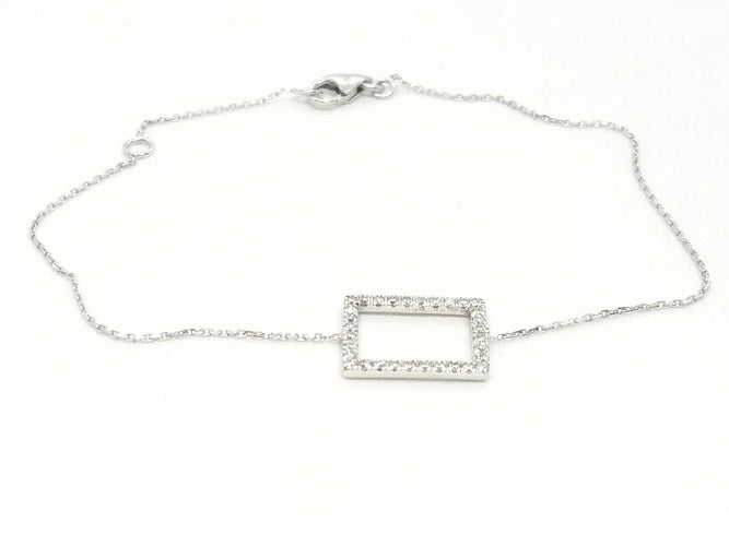 Bracelet Bracelet graphique en or blanc 18 carats et diamants 58 Facettes 579217RV