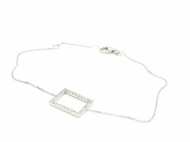 Bracelet Bracelet graphique en or blanc 18 carats et diamants 58 Facettes 579217RV