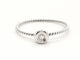 Bague 54 Bague en or blanc 18 carats avec diamant brillant 0,03 ct 58 Facettes 579277RV