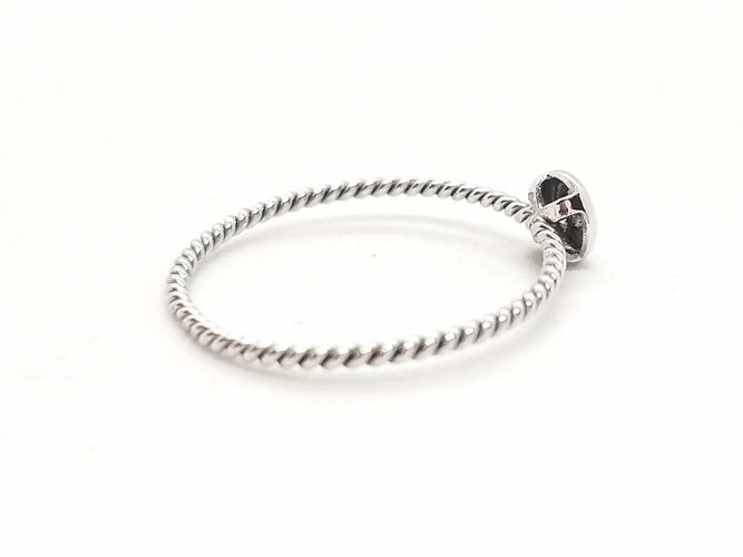 Bague 54 Bague en or blanc 18 carats avec diamant brillant 0,03 ct 58 Facettes 579277RV