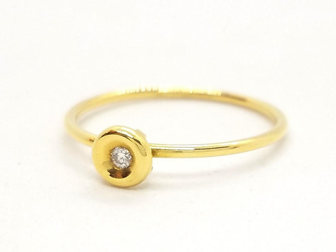 Bague 52 Bague en or jaune 18 carats avec diamant taille brillant 58 Facettes 579280RV