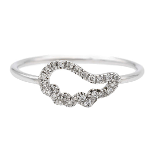Bague 54 Bague aile d’ange en or blanc 18 carats et diamants 58 Facettes 579296RV