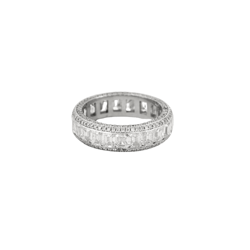 Bague 57.5 Bague bandeau sertie de diamants en or blanc 58 Facettes BO/240059