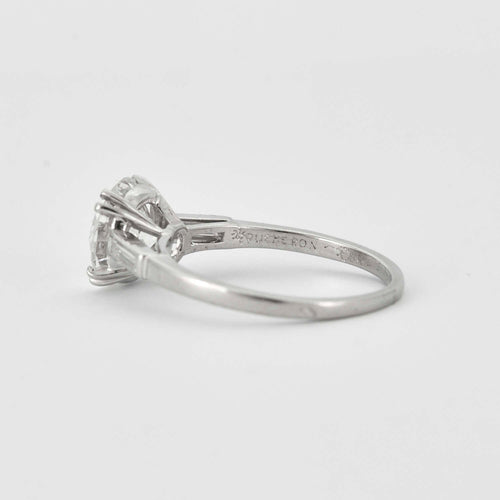 Bague 57 BOUCHERON - Bague Art Déco en platine et diamants 58 Facettes