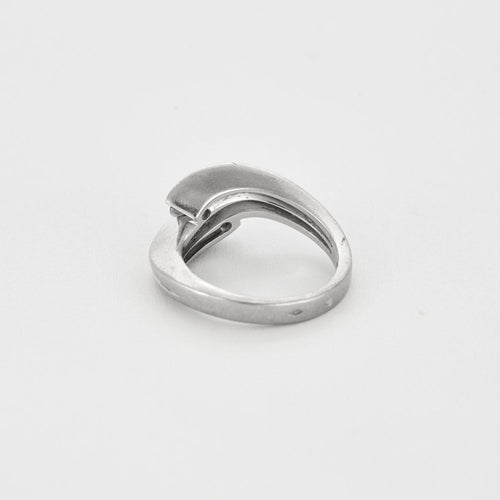 Bague 54 Bague jonc or gris 2 diamants 58 Facettes GU61