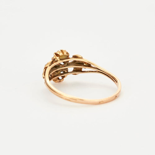 Bague 53 Bague ancienne en or jaune et perles 58 Facettes DV0608-4