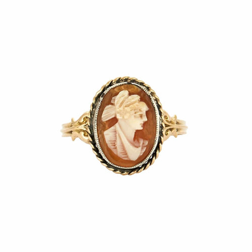 Bague 56 Bague camée sur agathe en or jaune 58 Facettes BO/230124