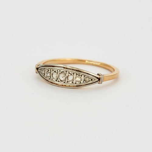 Bague 53.5 Bague or jaune et gris, diamants 58 Facettes DV2647-2